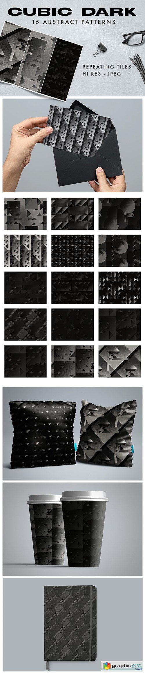 Cubic Dark Abstract Patterns