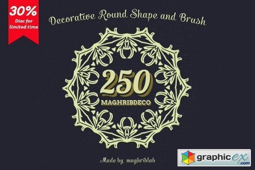 250 Decorative Round Shape and Brush 23325
