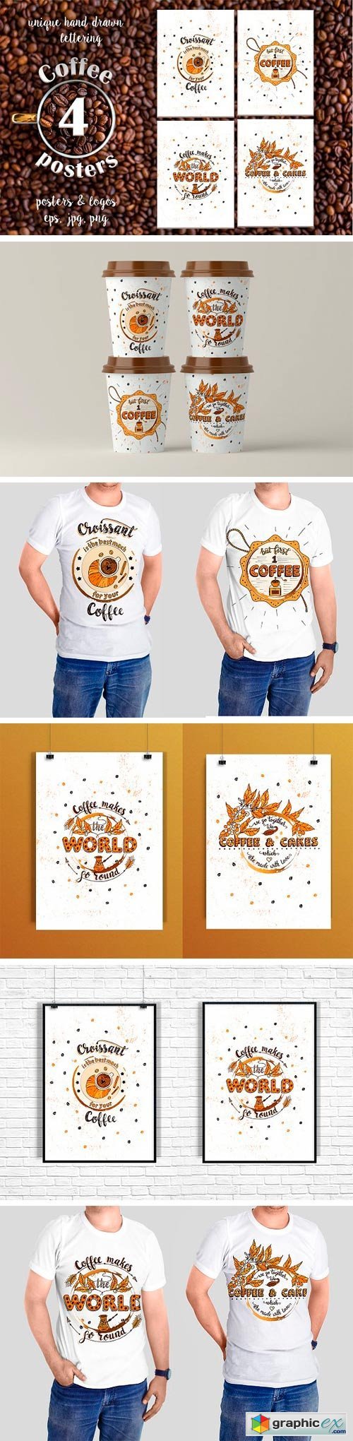 Handdrawn COFFEE Lettering Posters