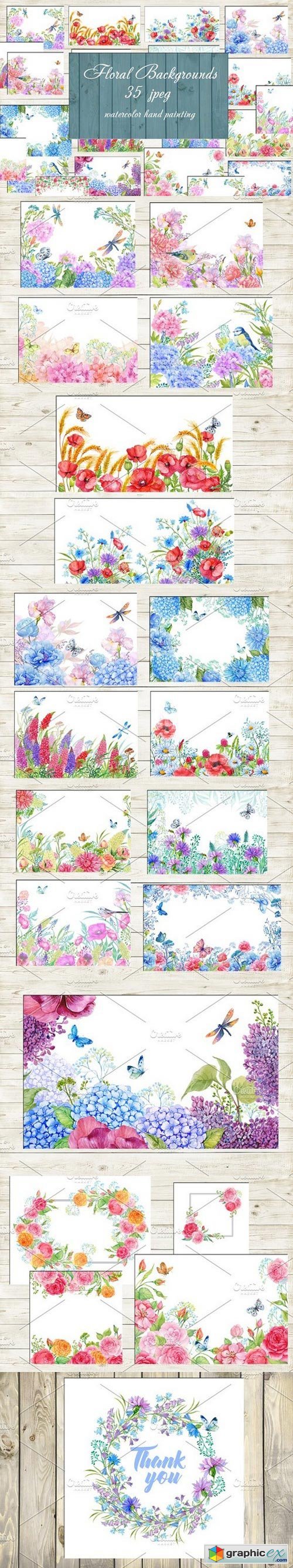 Floral backgrounds watercolor