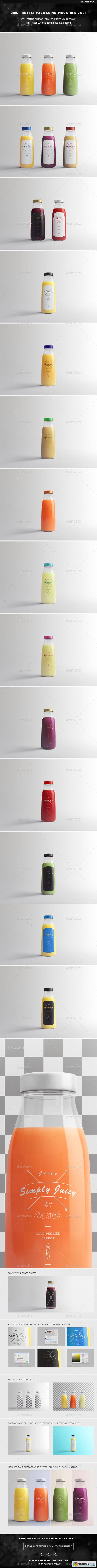 Juice Bottle Packaging Mock-Ups Vol.1