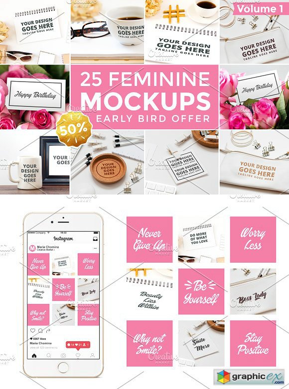 25 Feminine Mockups