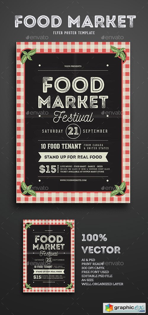 Food Market Flyer template