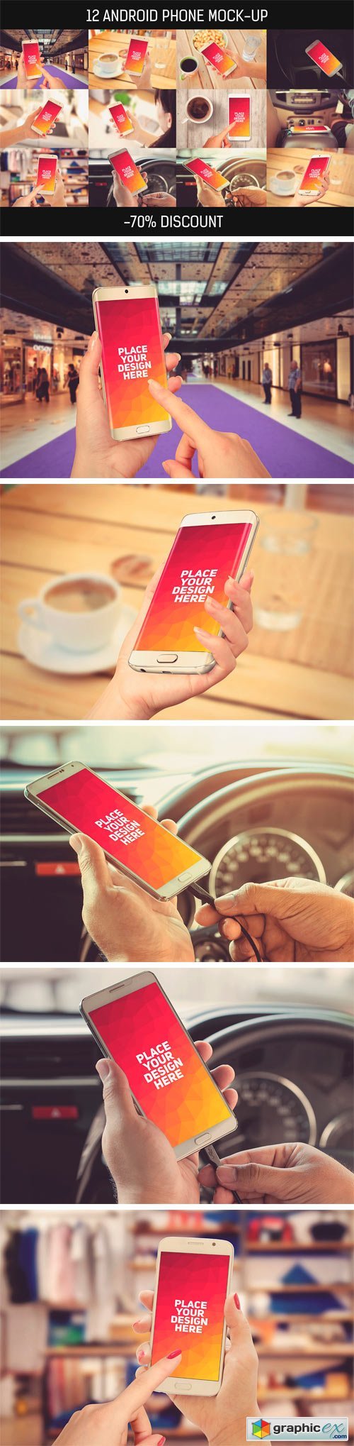 12 Android Phone Mock-up Pack