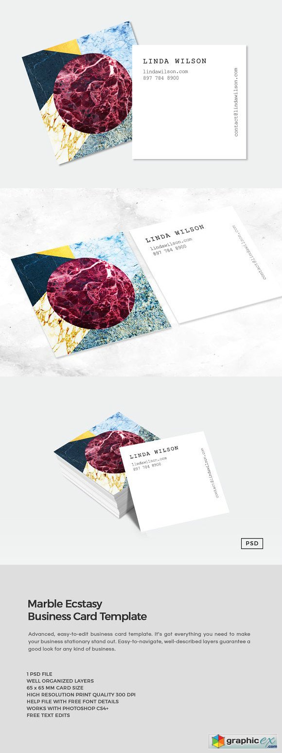 Marble Ecstasy Square Business Card