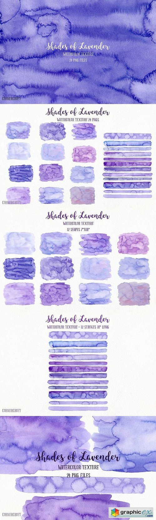 Watercolor Texture Lavender Shades