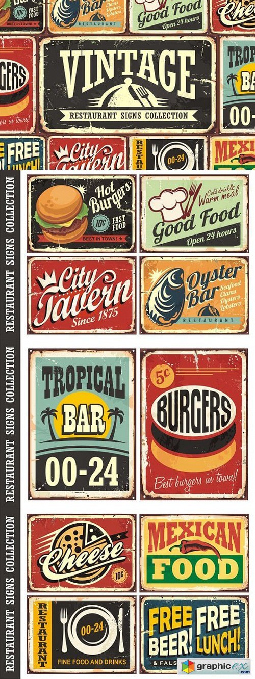 Vintage Restaurant Signs Collection