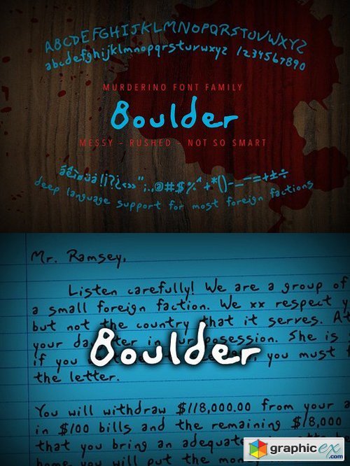 Murderino Boulder Script Typeface