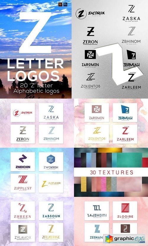 20 "Z" Letter Alphabetic Logos