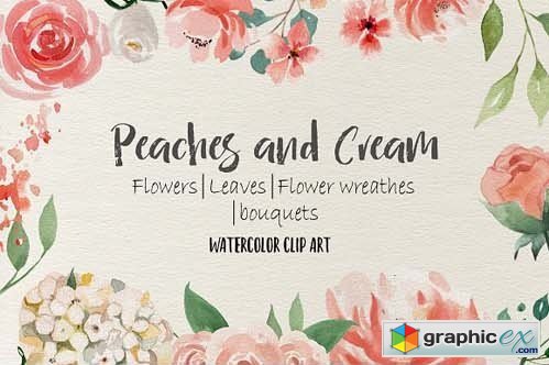 Peaches and Cream Flower Design Set