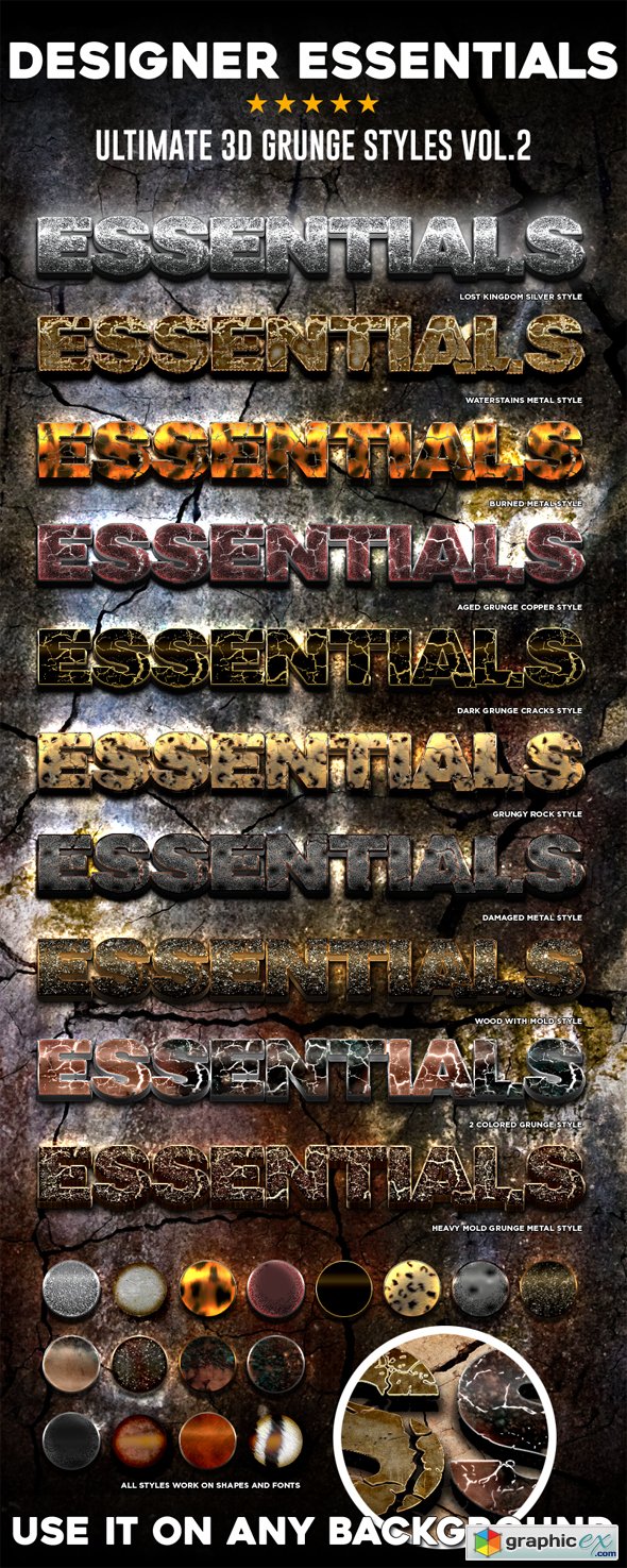 Designer Essentials Ultimate 3D Grunge Styles Vol2