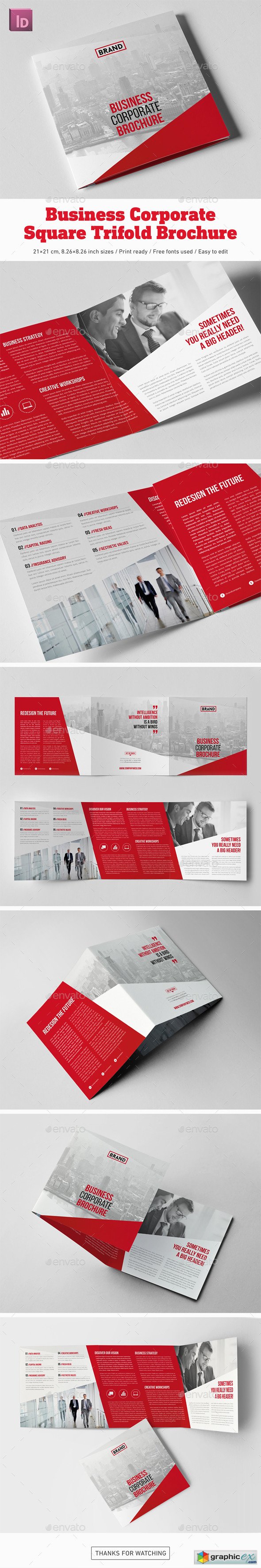 Business Corporate Square Trifold Brochure