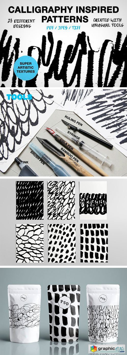 CALLIGRAPHY INSPIRED PATTERNS