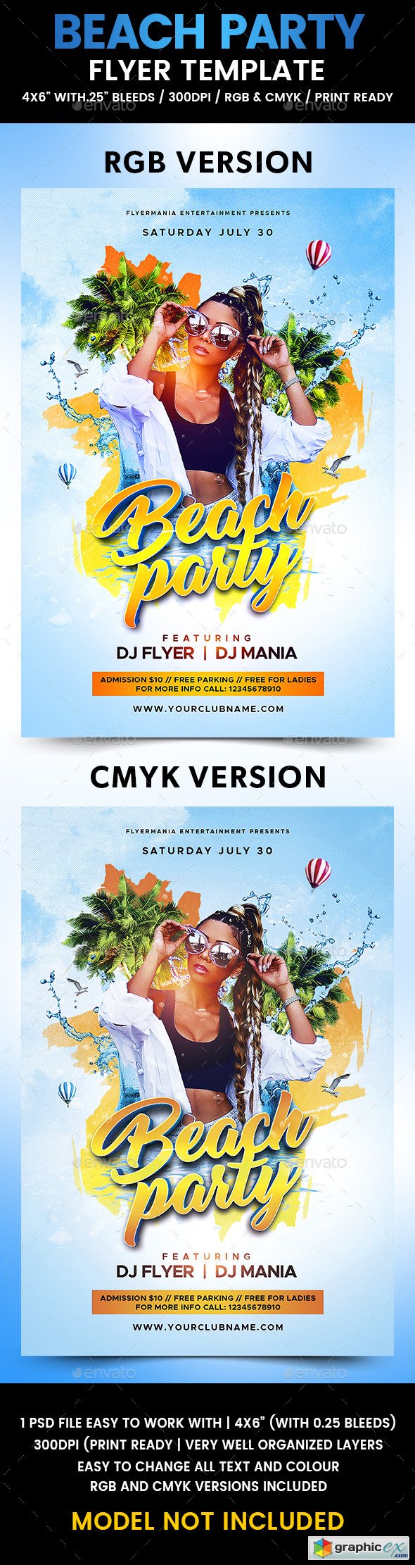 Beach Party Flyer Template 20295044