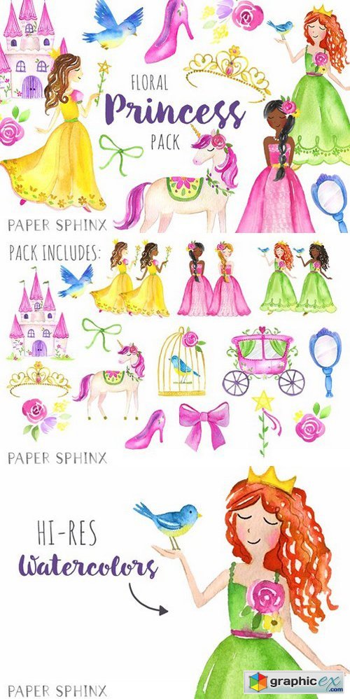 Watercolor Princess Pack