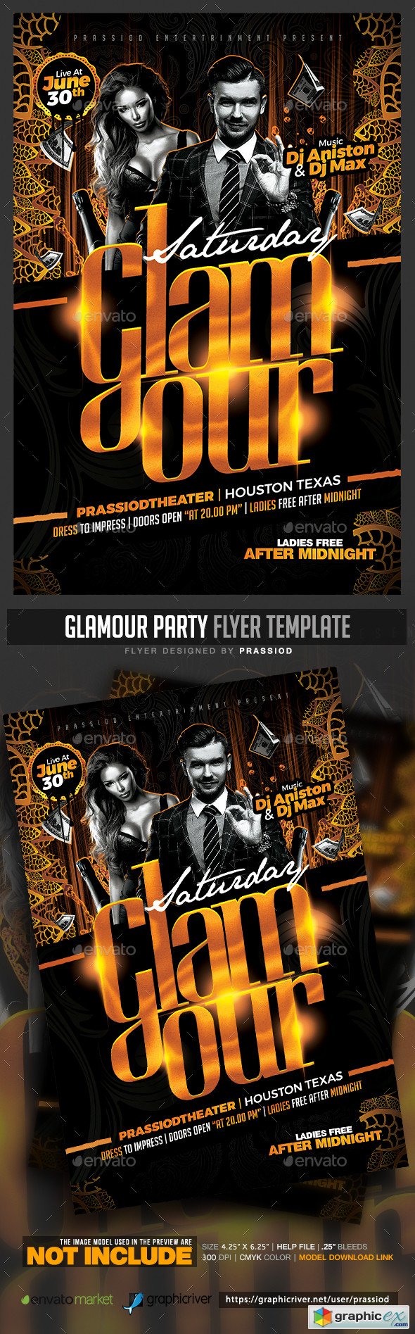 Glamour Party Flyer Template 20371798
