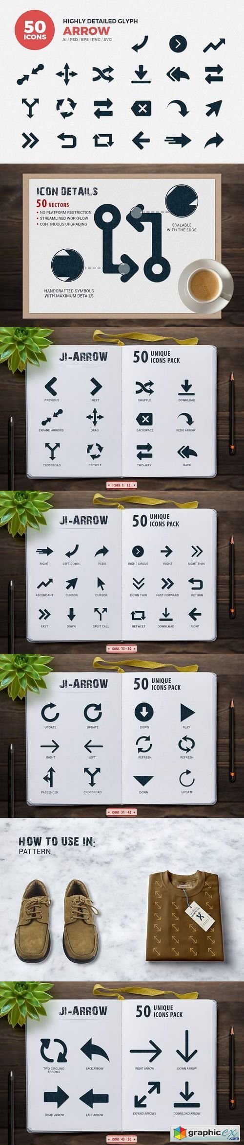 JI-Glyph Arrows Icons Set
