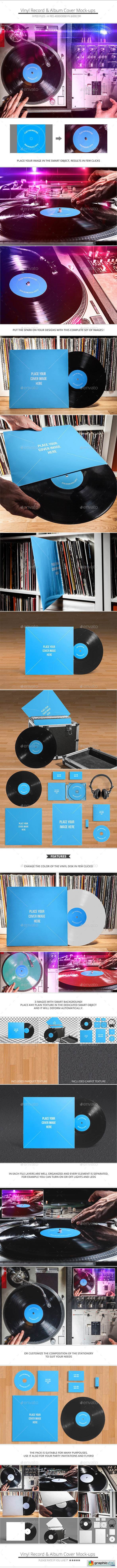 Vinyl Record & Album Cover Mock-ups - Party Pack