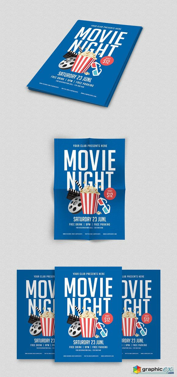 Movie Night Flyer 1704801