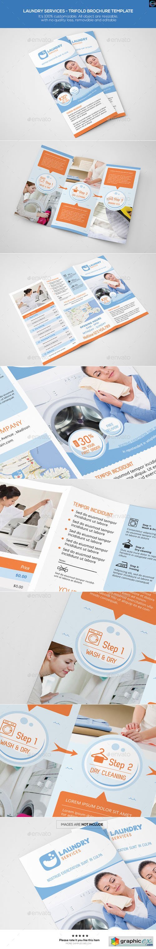 Laundry Services - Trifold Brochure Template