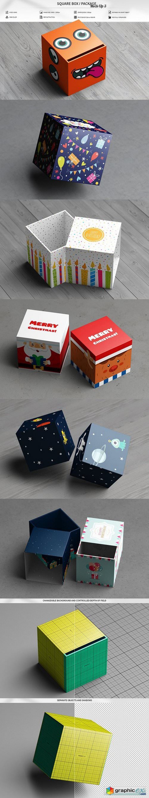 Square Box / Package Mock-Up 3