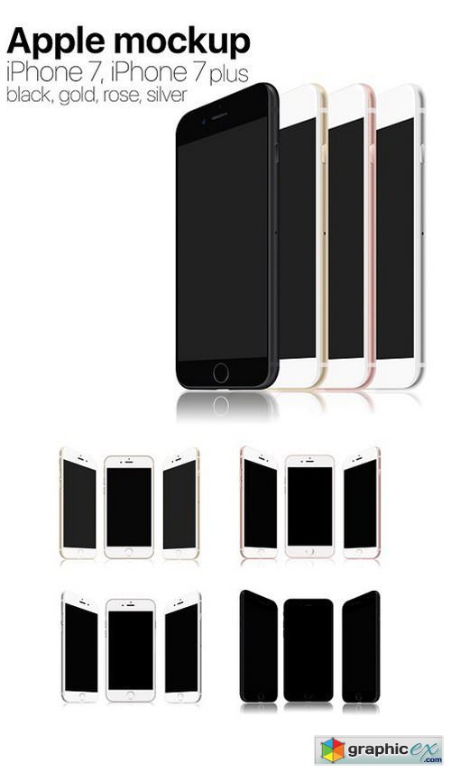 Apple iPhone 7, iPhone 7plus Mockup