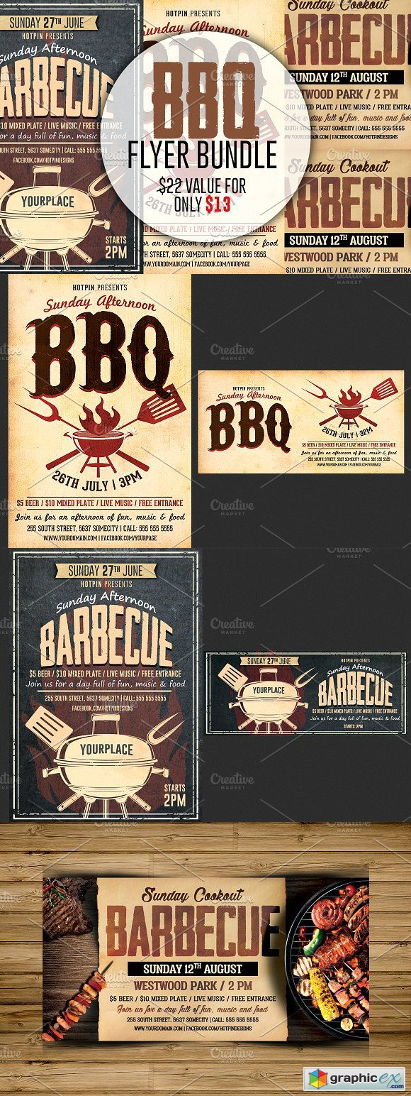 Barbecue-BBQ Flyer Template Bundle