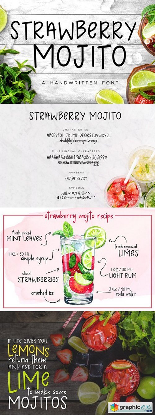 Strawberry Mojito | Handwritten Font
