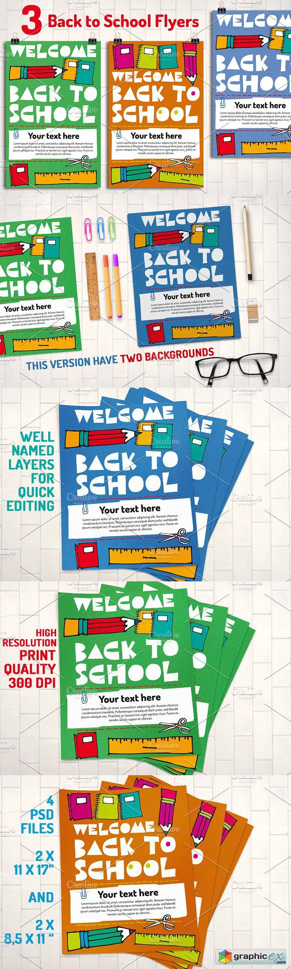 3 Back to School Flyer Templates