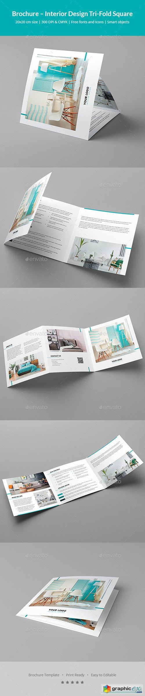 Brochure  Interior Design Tri-Fold Square