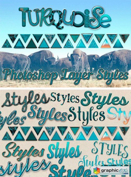 20 Turquoise Photoshop Layer Styles