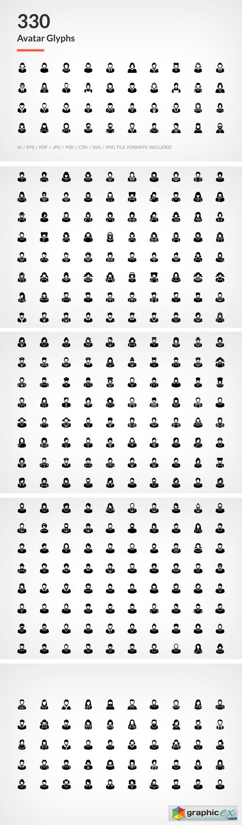 330 Avatar Glyph Icons