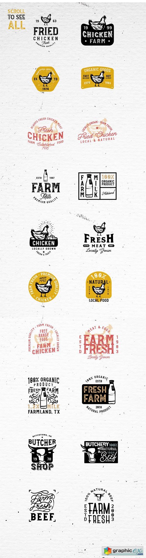 20 FARM FRESH Logos & Badges