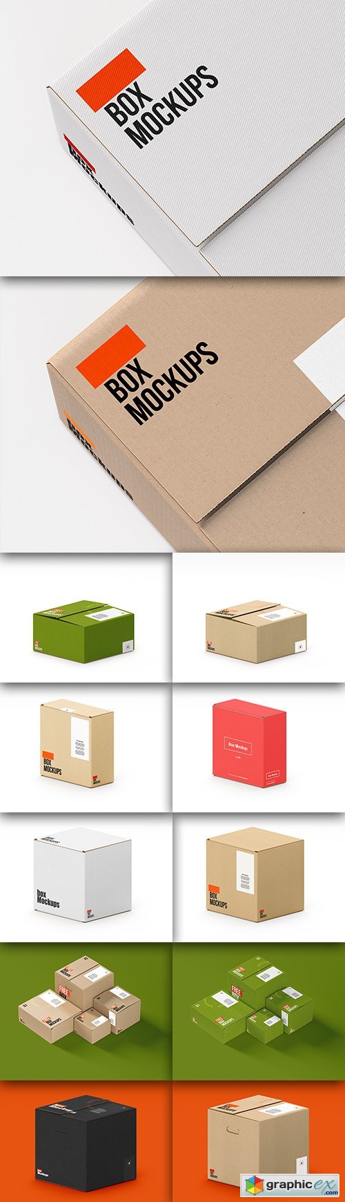 PSD Mock-Ups - 7 Box Package