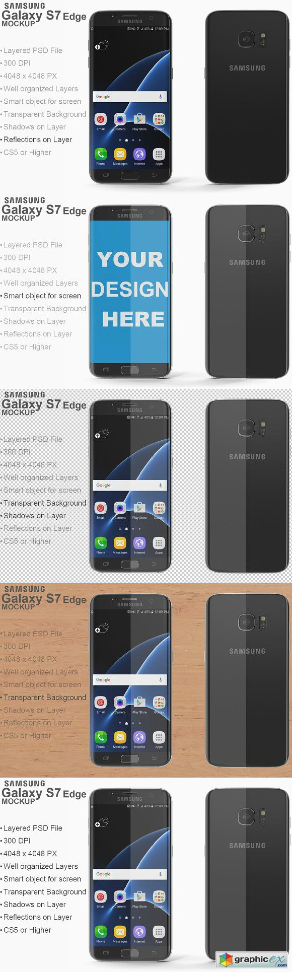 Samsung Galaxy S7 Edge Black Mockup