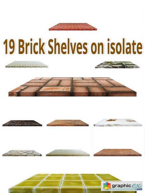 19 Brick Shelves on isolate