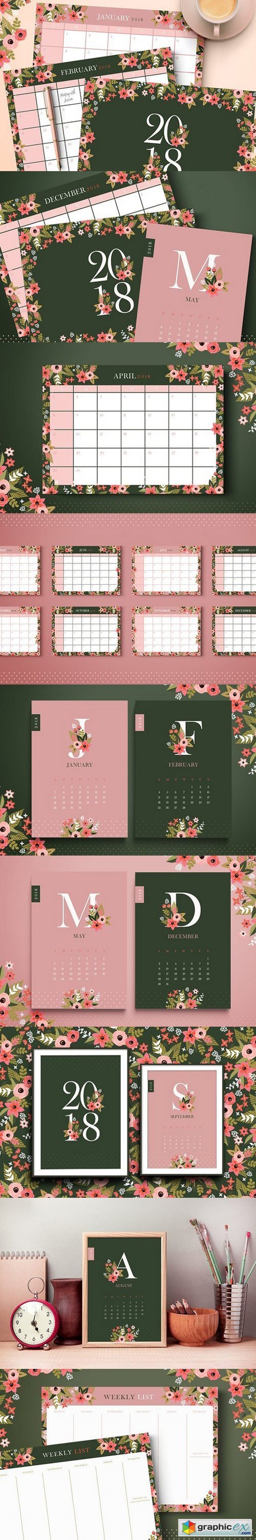 2018 Floral Calendar & Planners