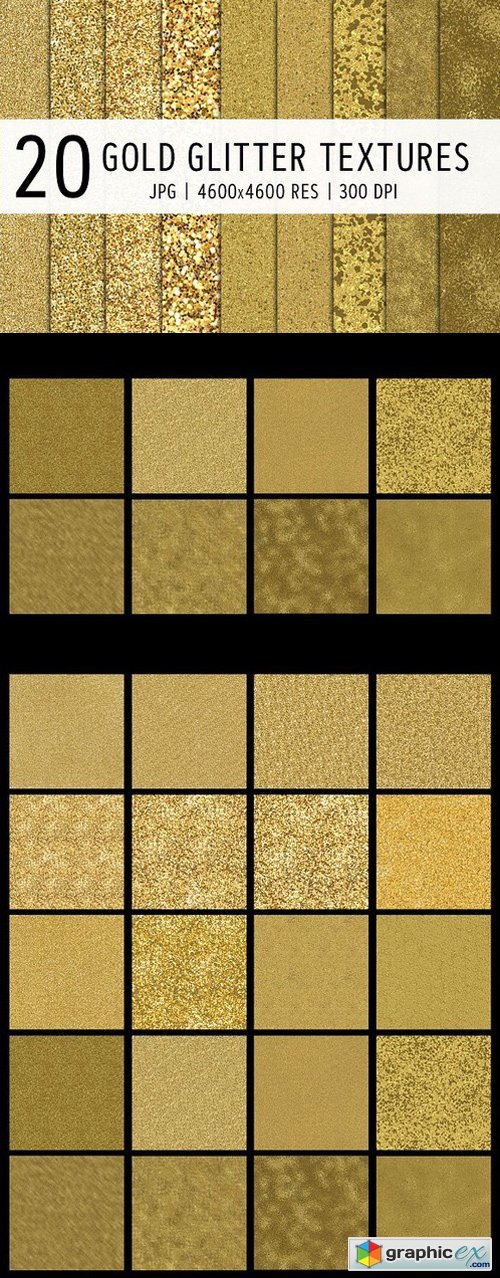 20 Gold Glitter Textures