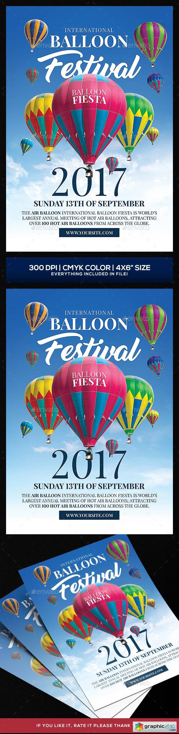 Hot Air Baloon Festival Flyer template