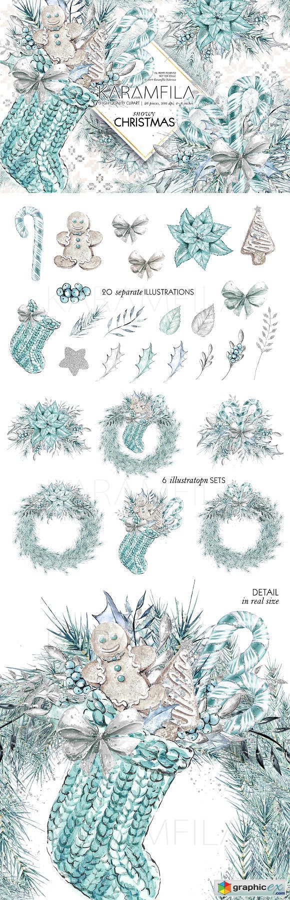 Silver Christmas Clipart