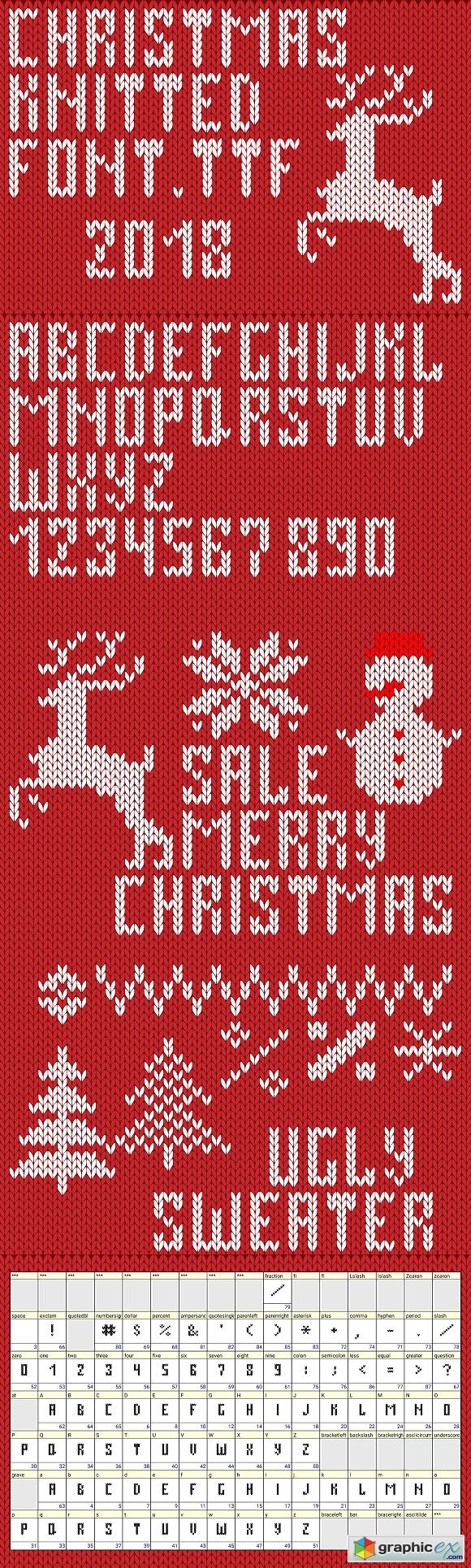 Christmas Knitted Font Ol