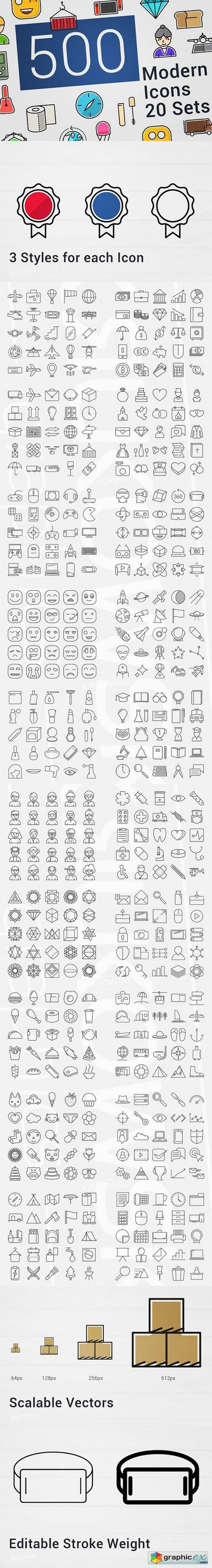 500 Modern Icons Bundle