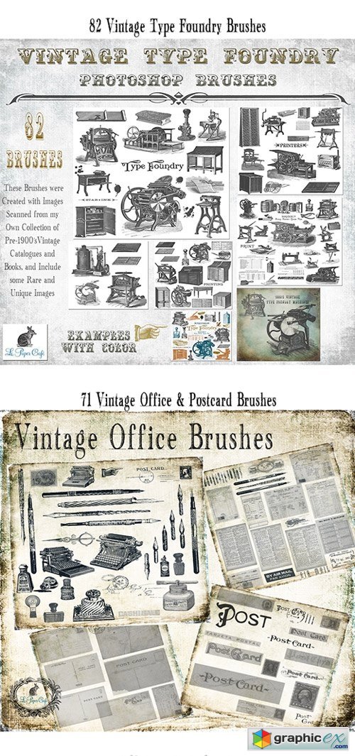 InkyDeals - Gorgeous Vintage PS Brushes & Background Papers