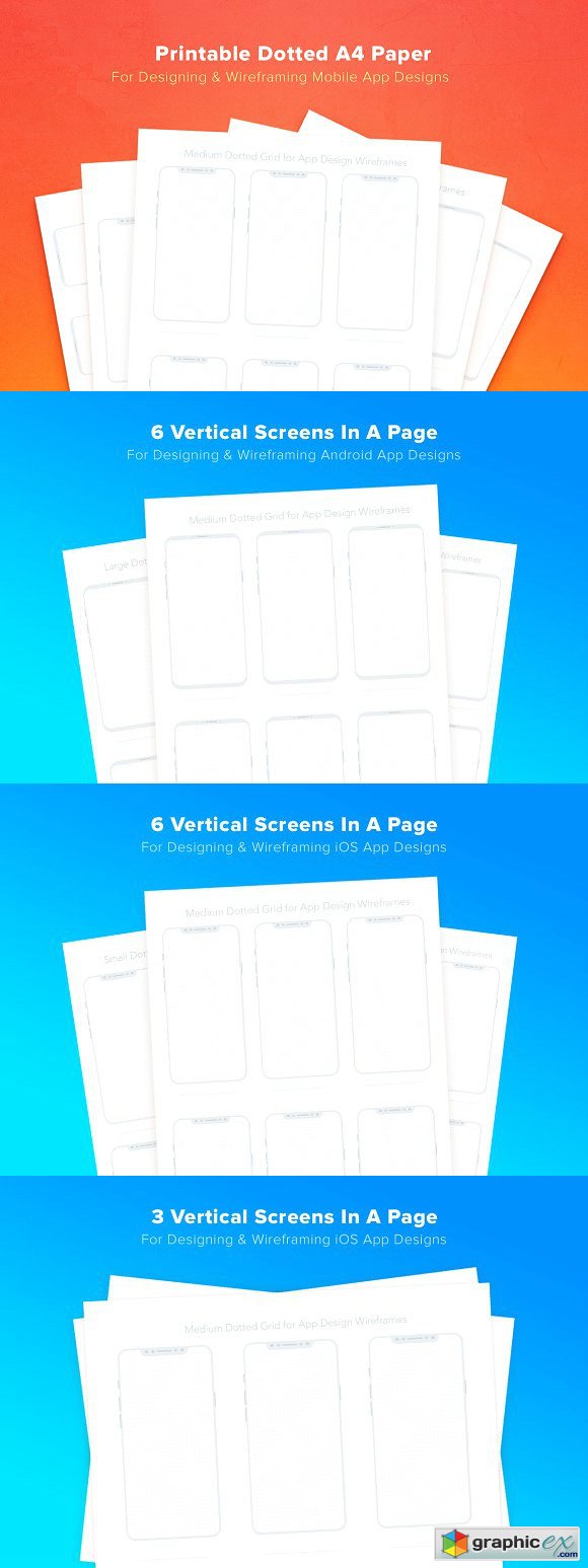 A4 Dotted Paper for App Designs
