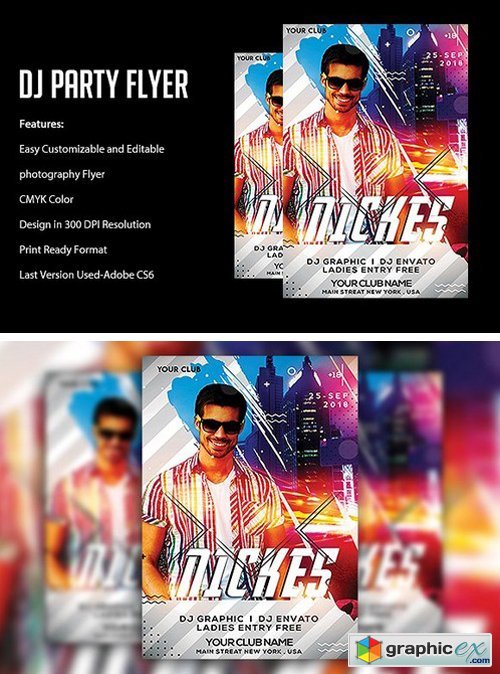Dj Party Flyer Template 1781834