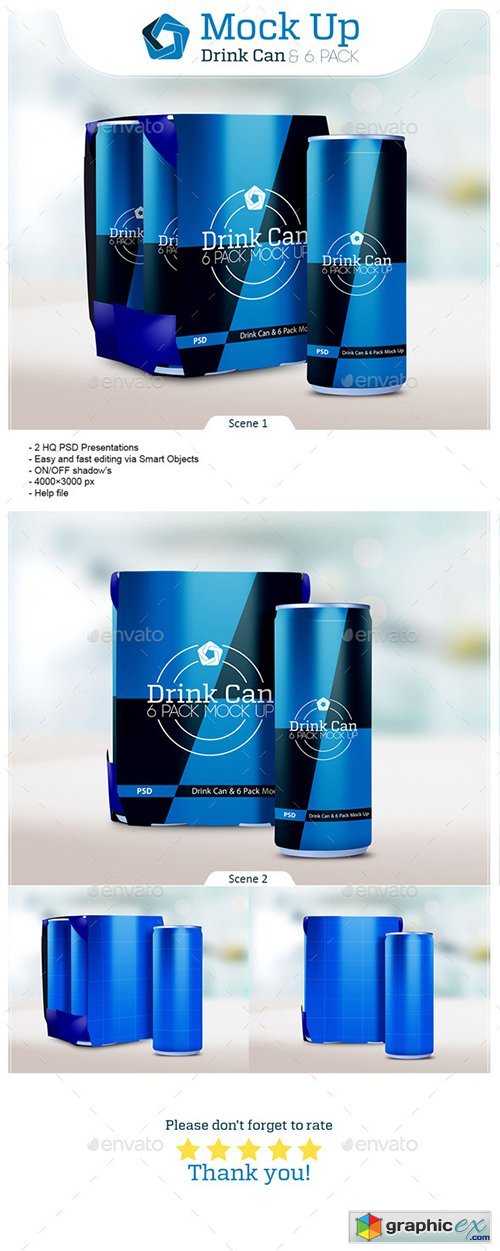 Drink Can & 6 Pack Mock Up