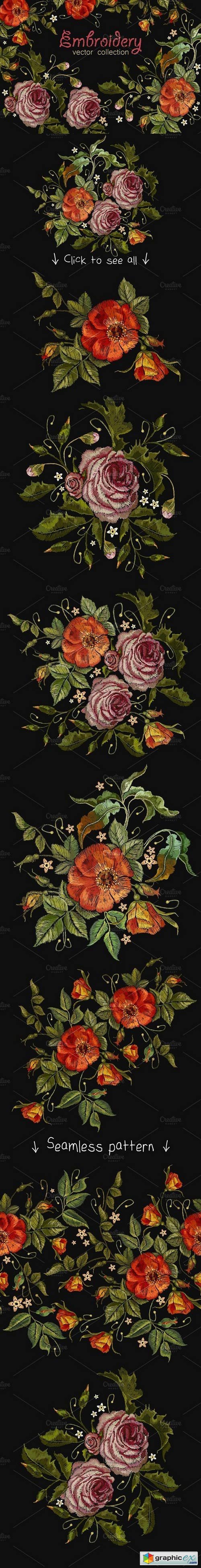 Roses embroidery