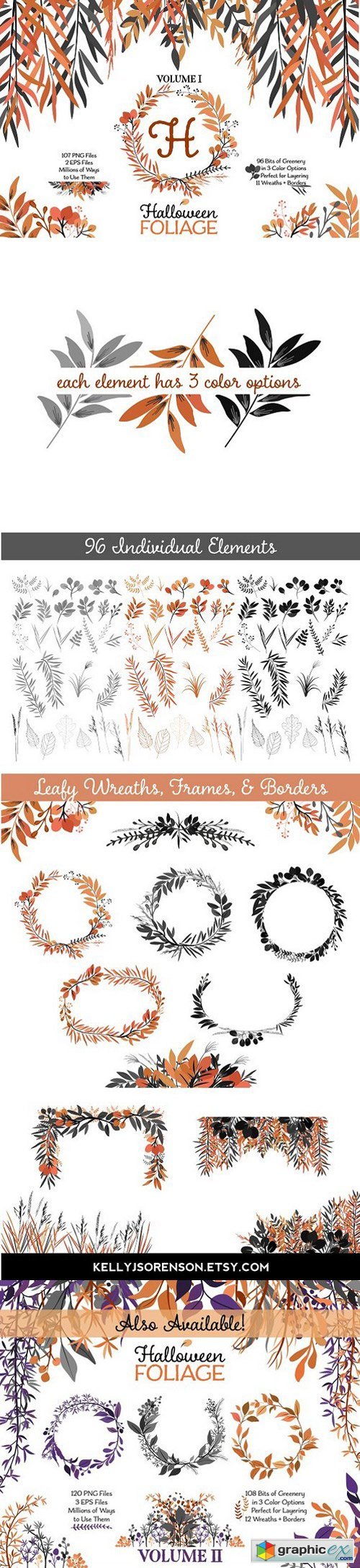 Halloween Leaves and Wreaths