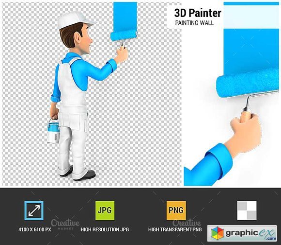 3D Painter Painting Wall