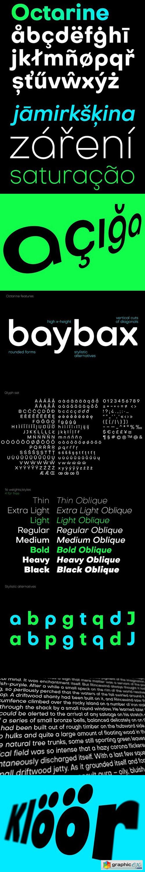 Octarine (16 fonts) Sans Serif Fonts